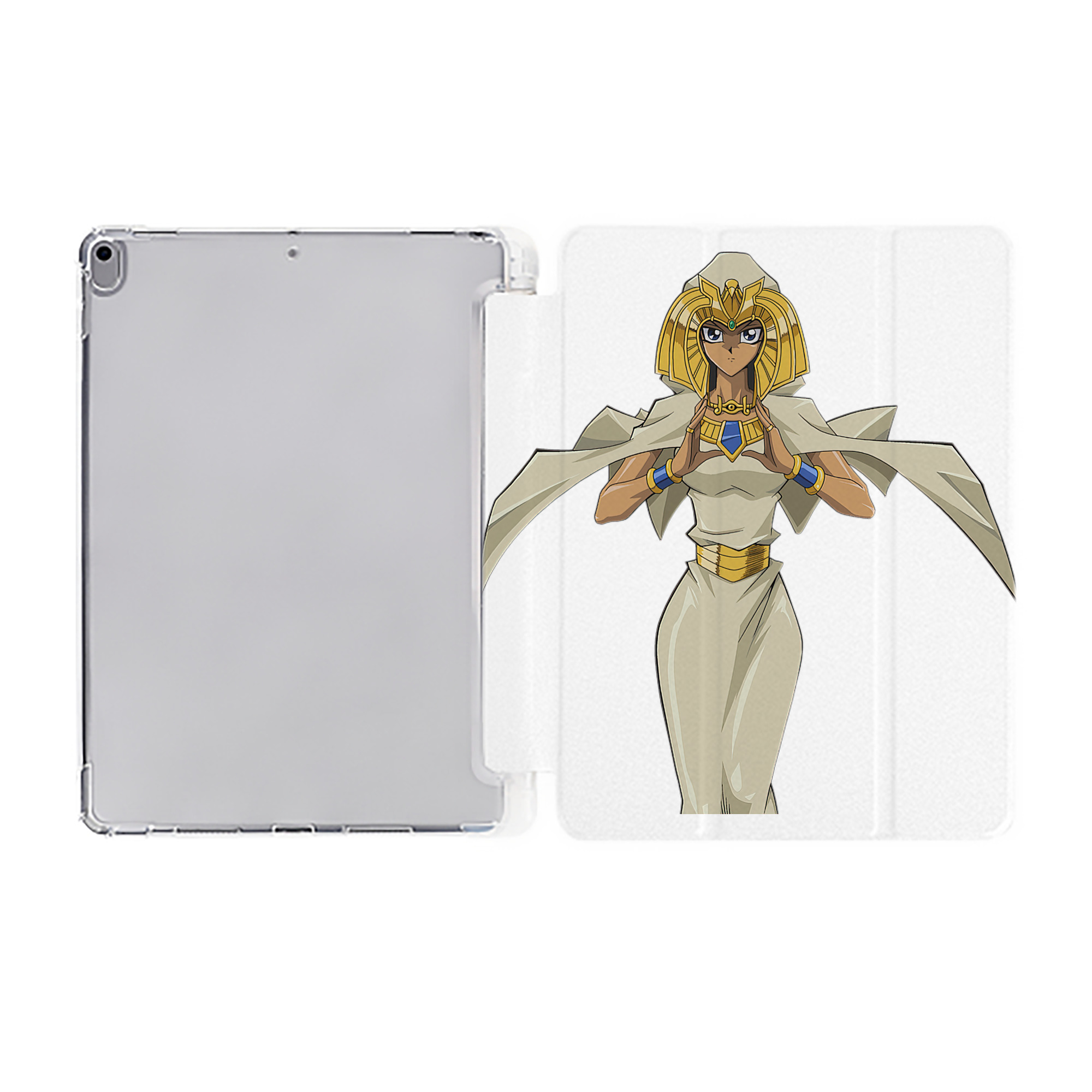 （画像用） 遊☆戯☆王 Yu-Gi-Oh! IPad ケース ペン収納付き 三つ折りスタンド PUレザー×シリコン 対応機種9.5/10.5/10.9インチ